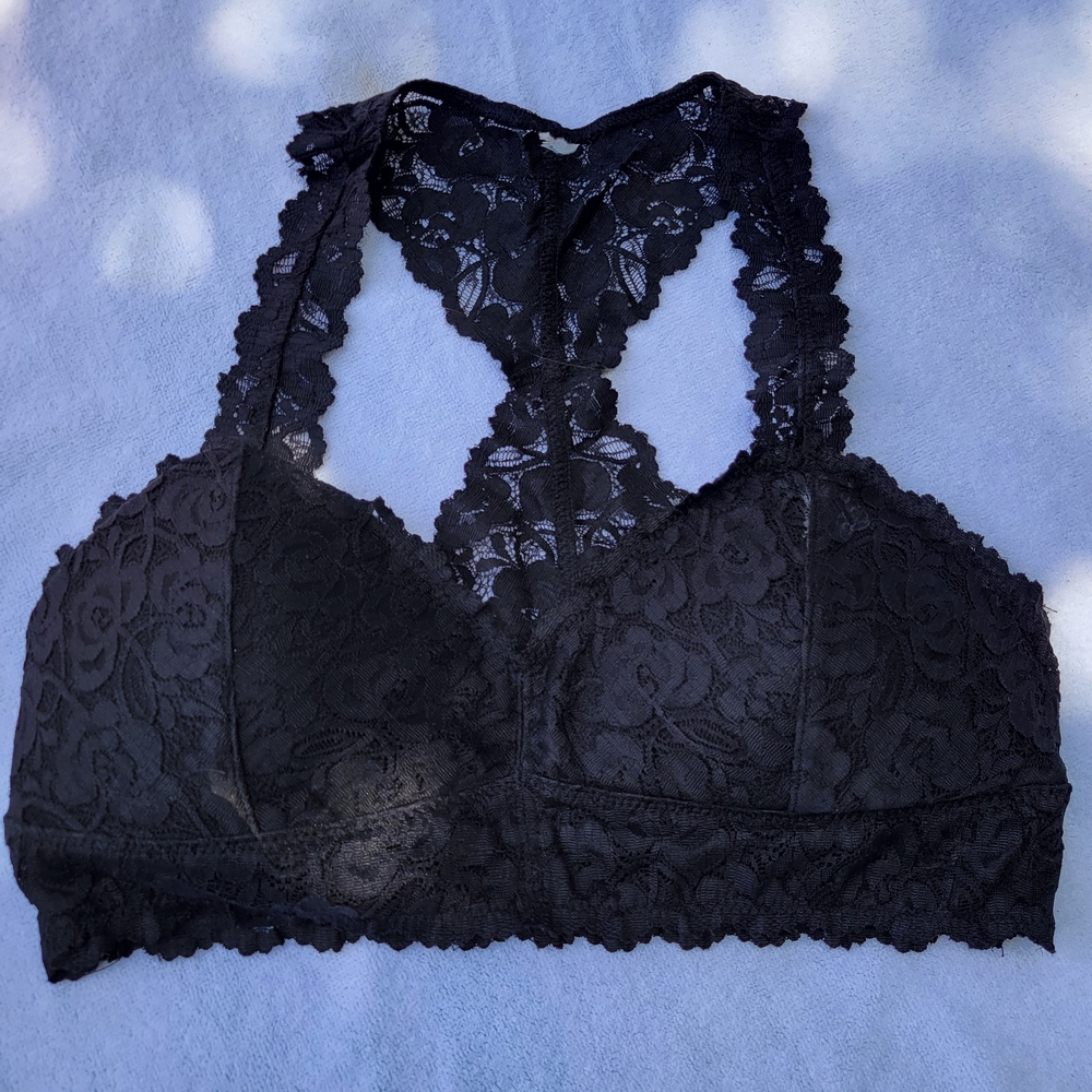 Lace Racerback Bralette - Black